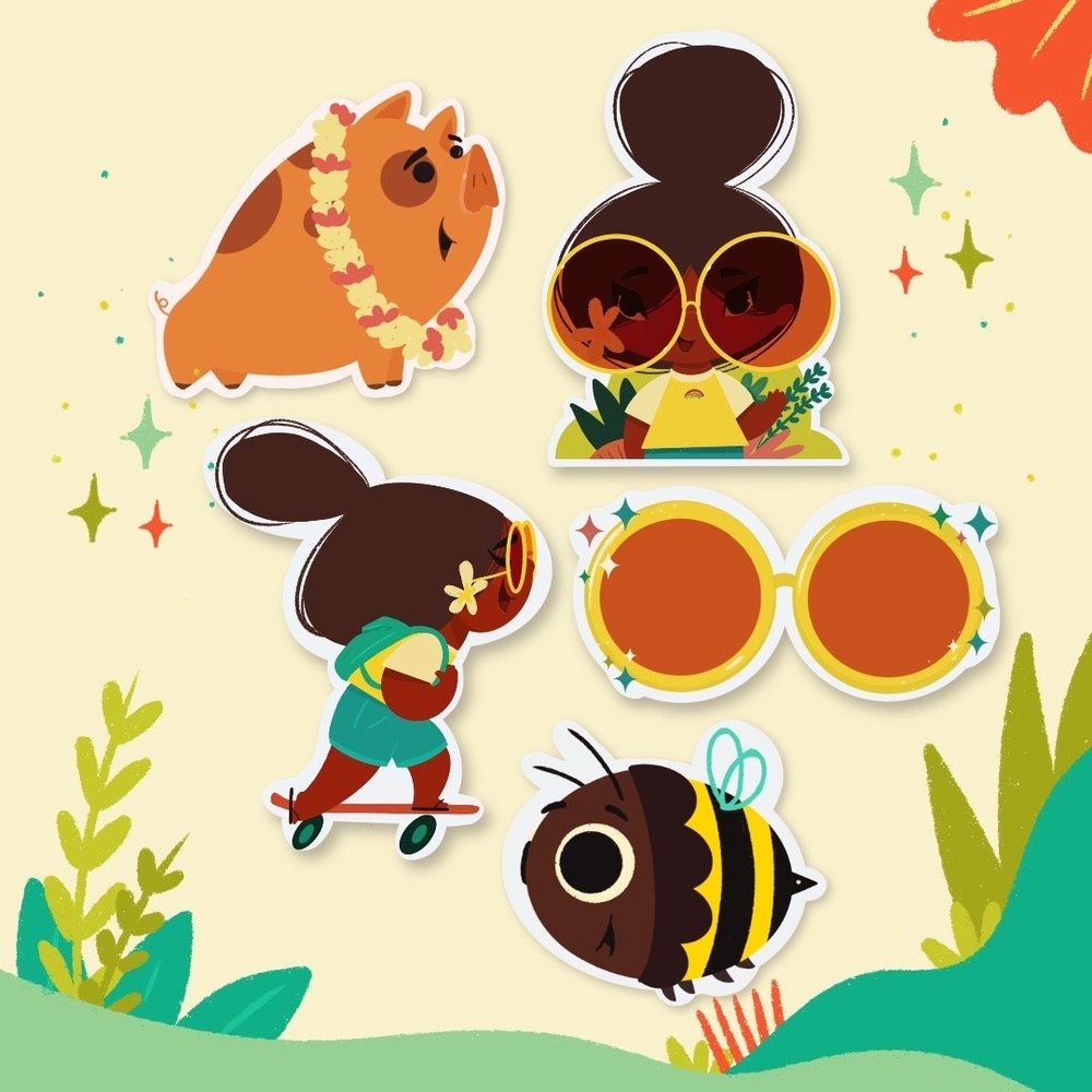 Punky Aloha Book Sticker Pack — Punky Aloha Studio